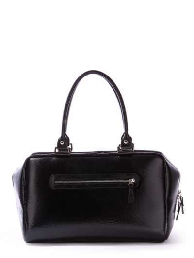 Модна сумка - саквояж з вышивкою, модель 171404 чорний. Зображення товару, вид додатковий.