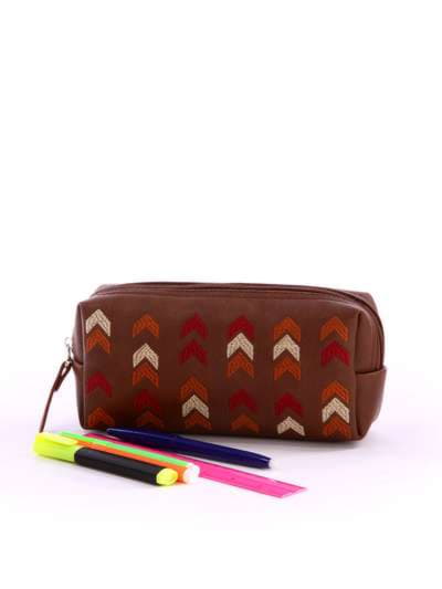 Брендова сумка з вышивкою, модель 171393 коричневий. Зображення товару, вид додатковий.