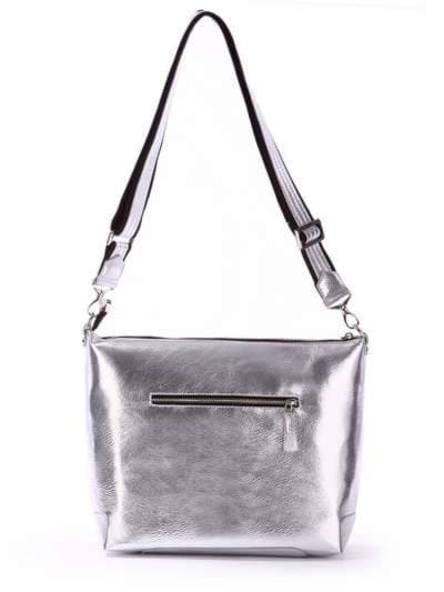 Брендова сумка з вышивкою, модель 171421 срібло. Зображення товару, вид додатковий.