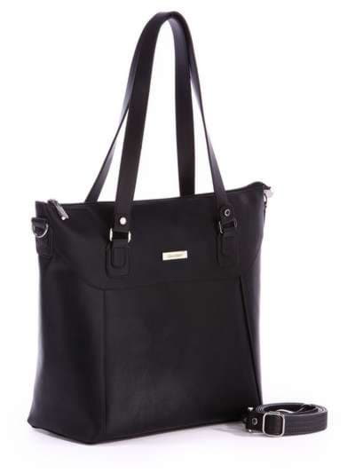 Стильна сумка, модель 171431 чорний. Зображення товару, вид спереду.
