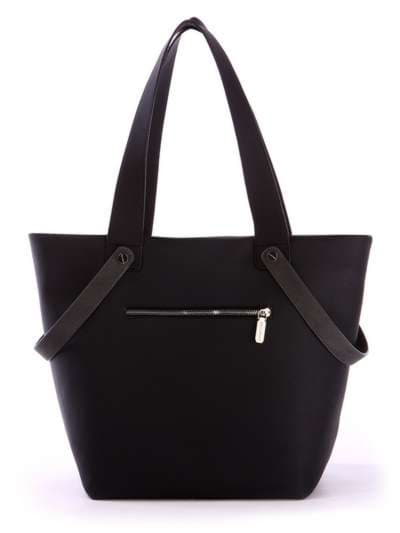 Модна сумка, модель 171501 чорний. Зображення товару, вид ззаду.