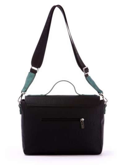 Шкільна молодіжна сумка-портфель з вышивкою, модель 171333 чорний. Зображення товару, вид додатковий.