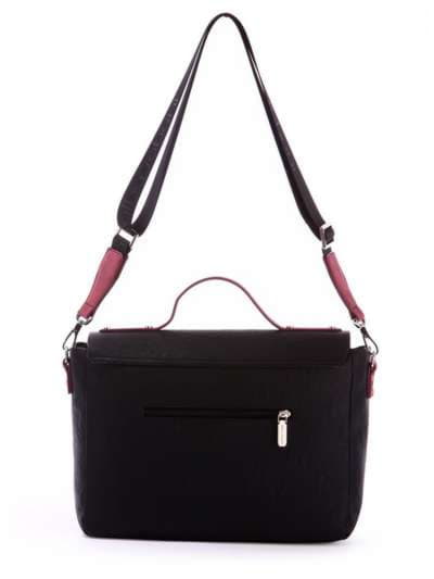 Брендова молодіжна сумка-портфель з вышивкою, модель 171336 чорний. Зображення товару, вид додатковий.