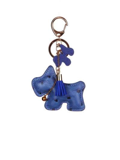 Стильний брелок шкіряна собака синій. Зображення товару, вид 1