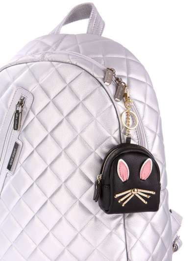 Брендовий брелок міні рюкзак кішка чорний. Зображення товару, вид 2