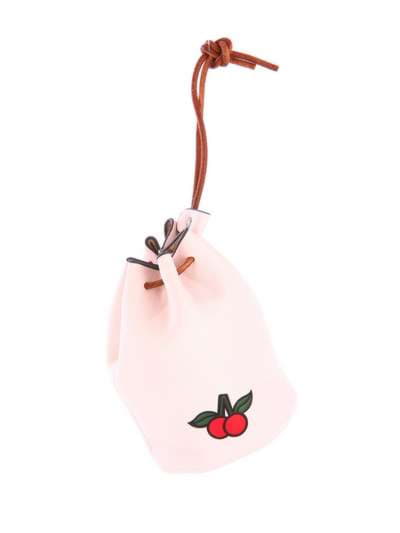 Молодіжний брелок міні сумочка зі шнурком рожевий. Зображення товару, вид 1