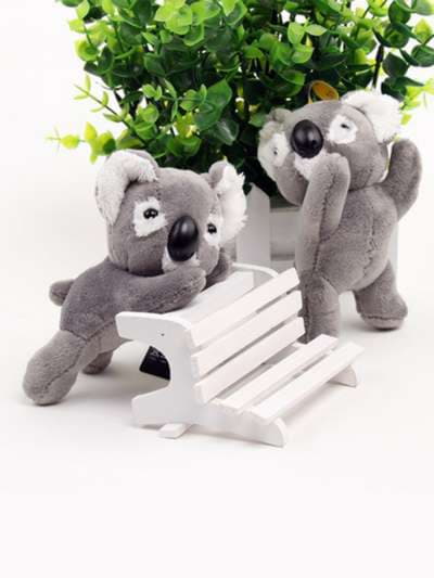 Брендовий брелок м'яка іграшка коала сірий. Зображення товару, вид 3