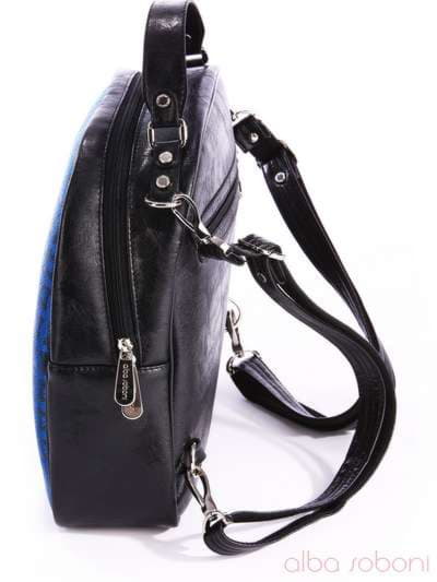 Брендовий рюкзак з вышивкою, модель 162441 чорний. Зображення товару, вид додатковий.