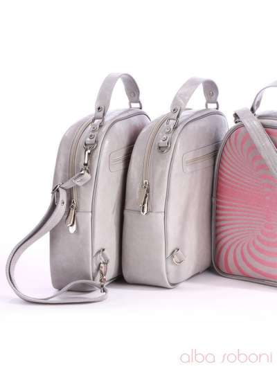 Брендовий рюкзак з вышивкою, модель 162441 сірий. Зображення товару, вид додатковий.