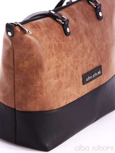 Брендова сумка, модель 162025 чорно-коричневий. Зображення товару, вид ззаду.