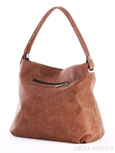 Модна сумка, модель 162051 коричневий. Зображення товару, вид ззаду.