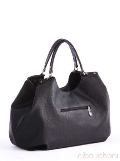 Брендова сумка з вышивкою, модель 162401 чорний. Зображення товару, вид ззаду.
