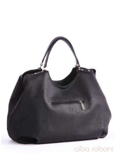 Молодіжна сумка з вышивкою, модель 162402 чорний. Зображення товару, вид ззаду.