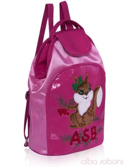 Стильний дитячий рюкзак з вышивкою, модель 0174 рожевий. Зображення товару, вид збоку.