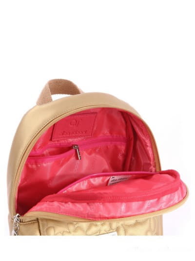 Стильний дитячий рюкзак з вышивкою, модель 0614 золото. Зображення товару, вид додатковий.