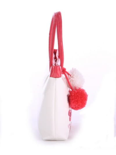 Стильна дитяча сумочка з вышивкою, модель 0650 кораловий. Зображення товару, вид ззаду.