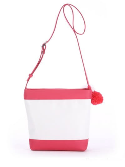 Стильна дитяча сумочка з вышивкою, модель 0660 кораловий. Зображення товару, вид ззаду.
