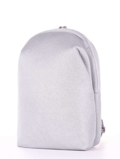 Жіночий рюкзак, модель e18123 срібло. Зображення товару, вид ззаду.
