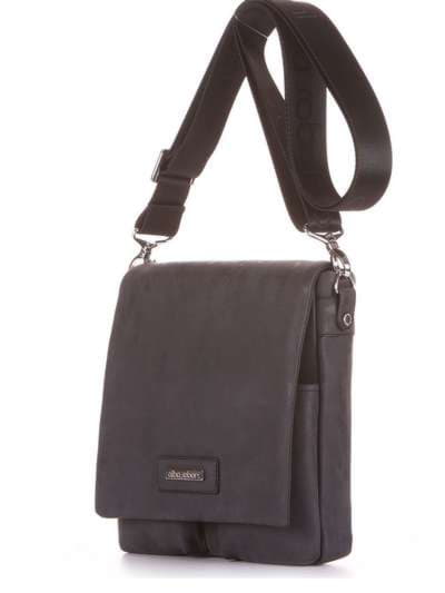 Шкільна сумка через плече, модель 181641 чорний. Зображення товару, вид ззаду.
