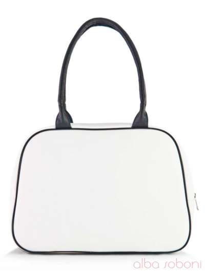 Модна сумка з вышивкою, модель 120503 білий. Зображення товару, вид ззаду.