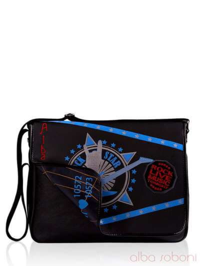 Модна сумка з вышивкою, модель 130675 чорний. Зображення товару, вид ззаду.