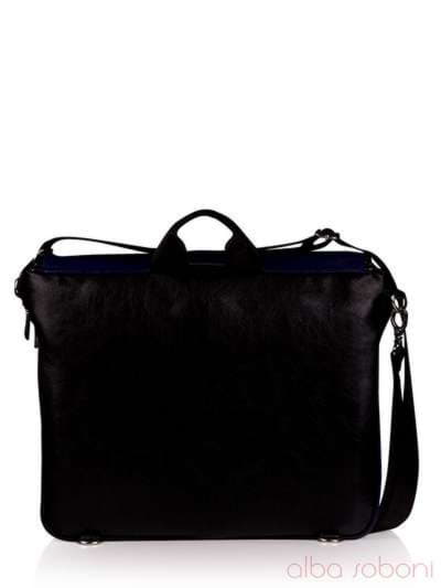 Шкільна сумка з вышивкою, модель 130681 чорно-синій. Зображення товару, вид ззаду.