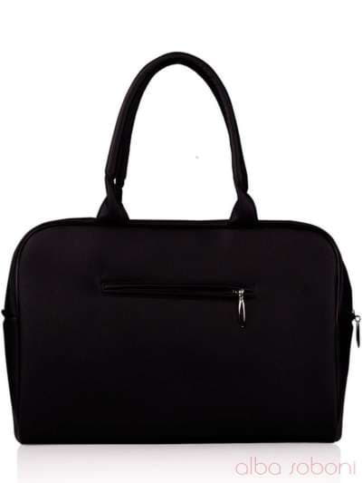Молодіжна сумка з вышивкою, модель 130763 чорний. Зображення товару, вид ззаду.