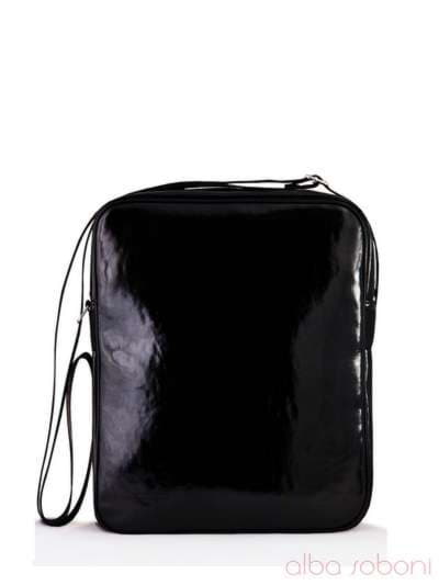 Брендова сумка з вышивкою, модель 120642 чорний. Зображення товару, вид ззаду.