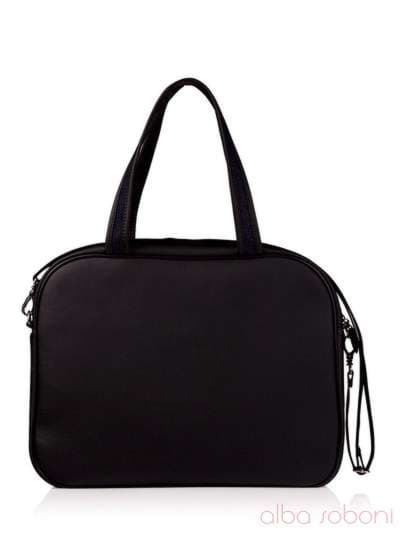 Модна сумка з вышивкою, модель 130607 чорний. Зображення товару, вид ззаду.