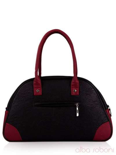 Стильна сумка з вышивкою, модель 130880 чорний. Зображення товару, вид ззаду.