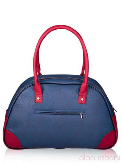 Стильна сумка з вышивкою, модель 130880 синьо-червоний. Зображення товару, вид ззаду.