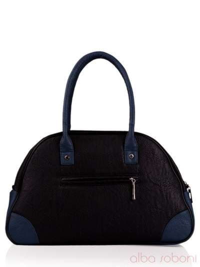 Стильна сумка з вышивкою, модель 130883 чорний. Зображення товару, вид ззаду.