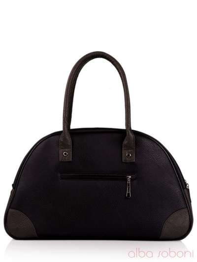 Брендова сумка з вышивкою, модель 130884 чорний. Зображення товару, вид ззаду.