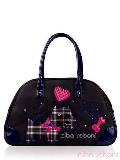 Шкільна сумка з вышивкою, модель 130885 чорний. Зображення товару, вид спереду.