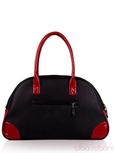Модна сумка з вышивкою, модель 130886 чорний. Зображення товару, вид ззаду.