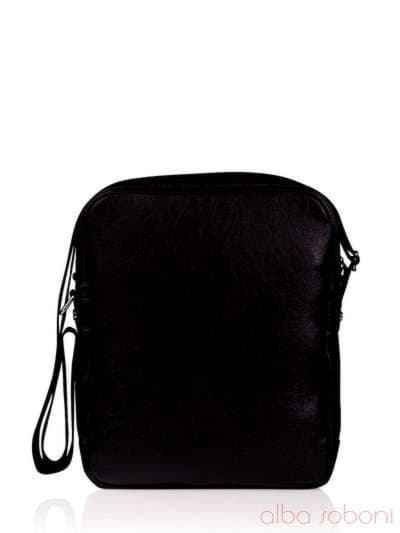 Молодіжна сумка з вышивкою, модель 130940 чорний. Зображення товару, вид ззаду.
