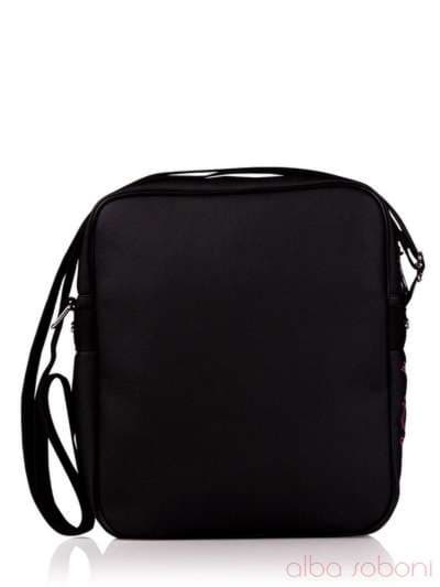 Молодіжна сумка з вышивкою, модель 130942 чорний. Зображення товару, вид ззаду.