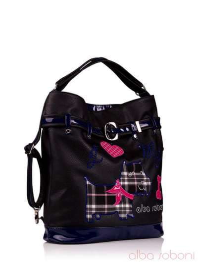 Жіноча сумка - рюкзак з вышивкою, модель 130875 чорний. Зображення товару, вид додатковий.