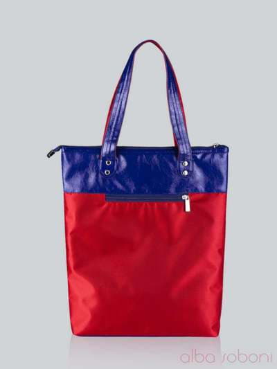 Літня сумка з вышивкою, модель 141280 синьо-червоний. Зображення товару, вид ззаду.