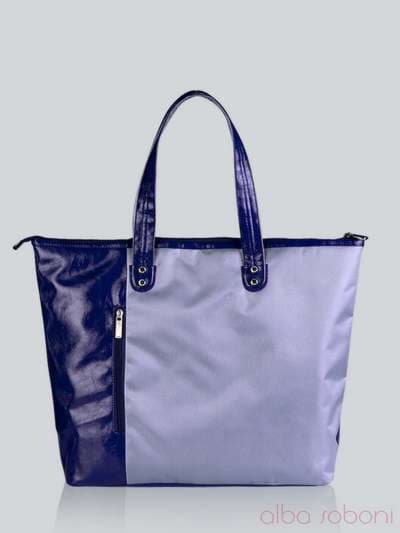 Літня сумка з вышивкою, модель 141290 синьо-сірий. Зображення товару, вид ззаду.