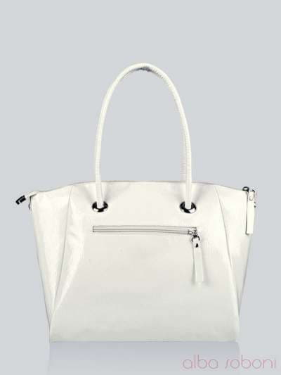 Стильна сумка з вышивкою, модель 141300 білий. Зображення товару, вид ззаду.