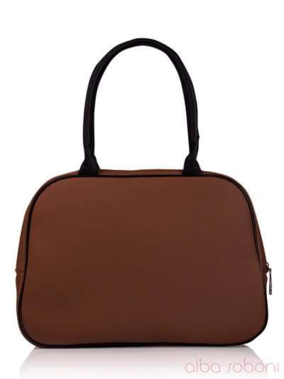 Молодіжна сумка з вышивкою, модель 130511 коричневий. Зображення товару, вид ззаду.