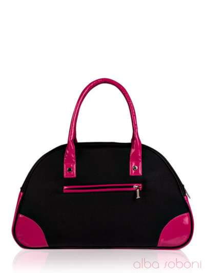 Стильна дитяча сумочка з вышивкою, модель 0141 чорно-малиновий. Зображення товару, вид ззаду.