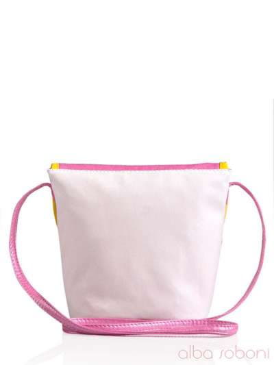 Стильна дитяча сумочка з вышивкою, модель 0152 рожевий. Зображення товару, вид ззаду.