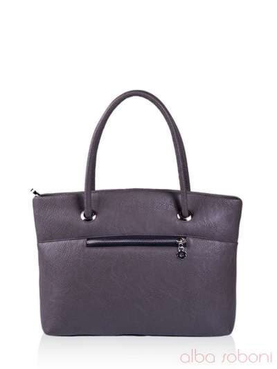 Стильна сумка з вышивкою, модель 131118 сірий. Зображення товару, вид ззаду.