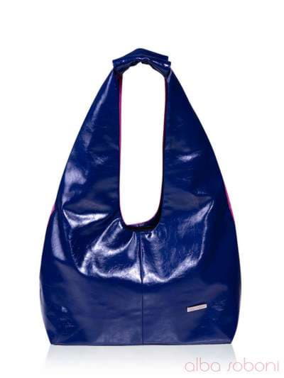 Стильна сумка з вышивкою, модель 131200 синьо-рожевий. Зображення товару, вид ззаду.