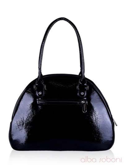 Молодіжна сумка - саквояж з вышивкою, модель 141310 чорний. Зображення товару, вид ззаду.