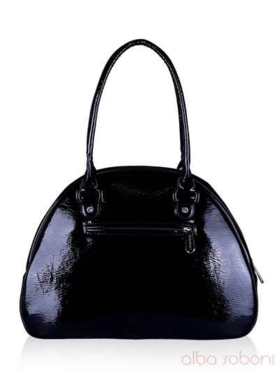 Брендова сумка - саквояж з вышивкою, модель 141311 чорний. Зображення товару, вид ззаду.