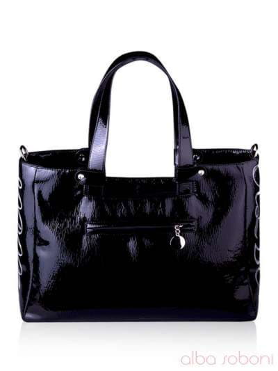 Модна сумка з вышивкою, модель 130736 чорний. Зображення товару, вид ззаду.