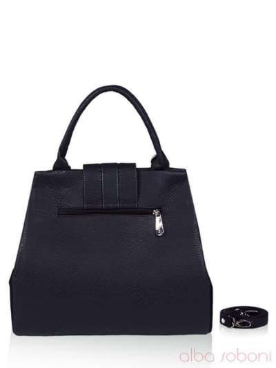 Брендова сумка з вышивкою, модель 141334 чорний. Зображення товару, вид ззаду.